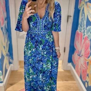 Lilly Pulitzer Addison Maxi Dress In Turtle Awe Size 14.